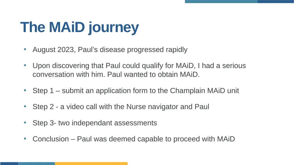 Engaging Individuals in Navigating MAiD Champlain - slide 12 of 20