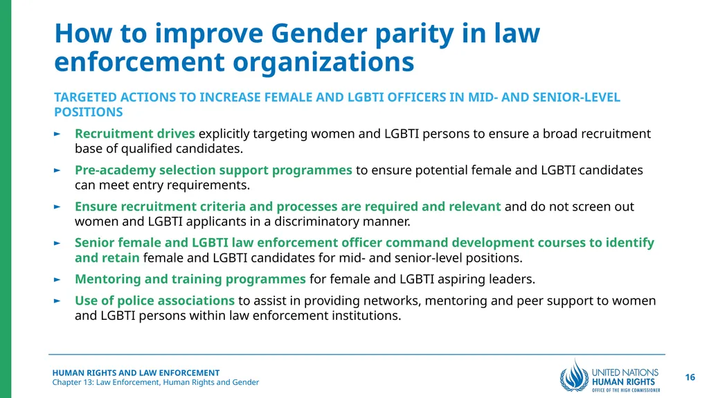Law Enforcement, Human Rights and Gender Chapter - slide 16 of 17