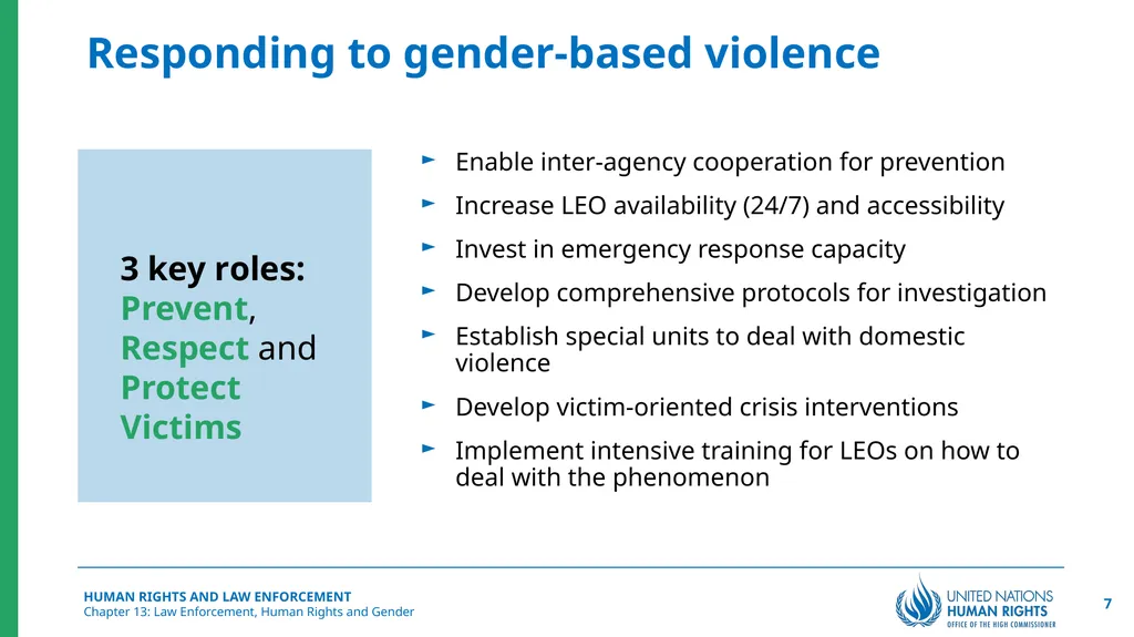 Law Enforcement, Human Rights and Gender Chapter - slide 7 of 17