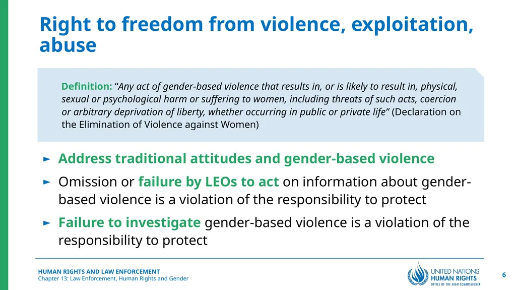 Law Enforcement, Human Rights and Gender Chapter - slide 6 of 17