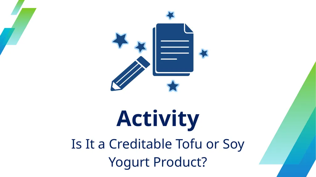 Tofu Requirements in the CACFP CACFP iTrain Simple - slide 11 of 15