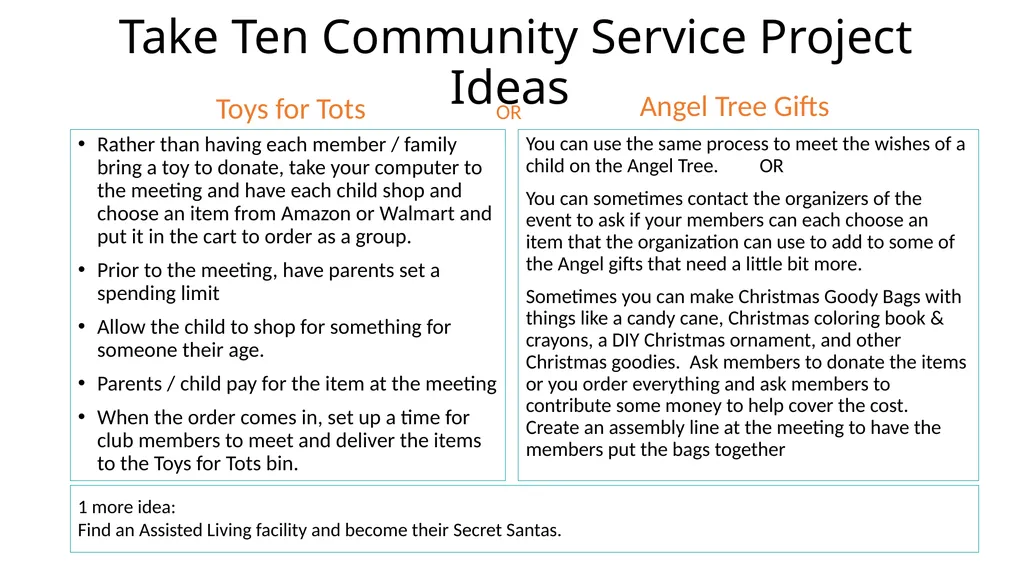 Easy Community Service Project Ideas! Presented by - slide 5 of 10