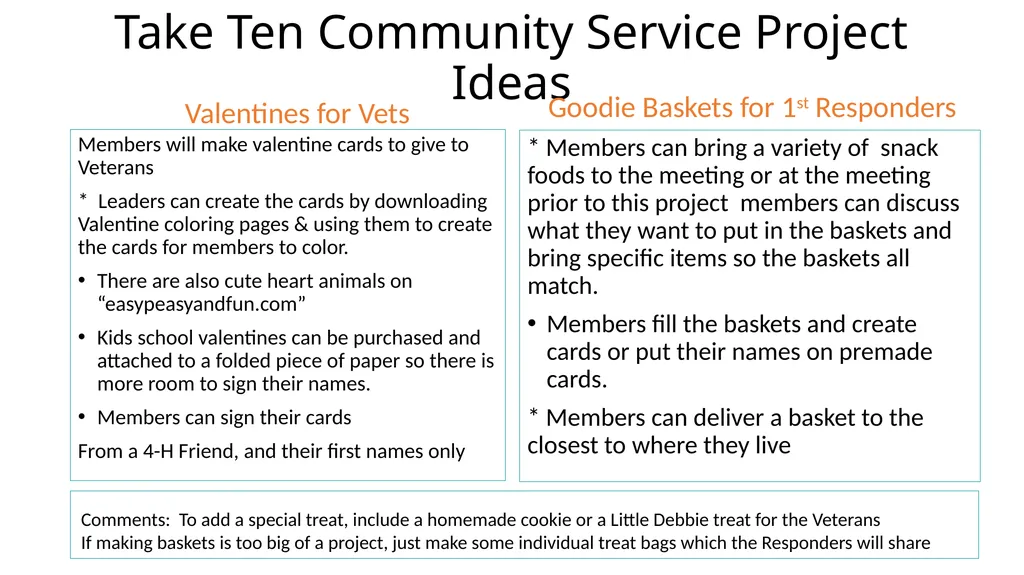 Easy Community Service Project Ideas! Presented by - slide 7 of 10