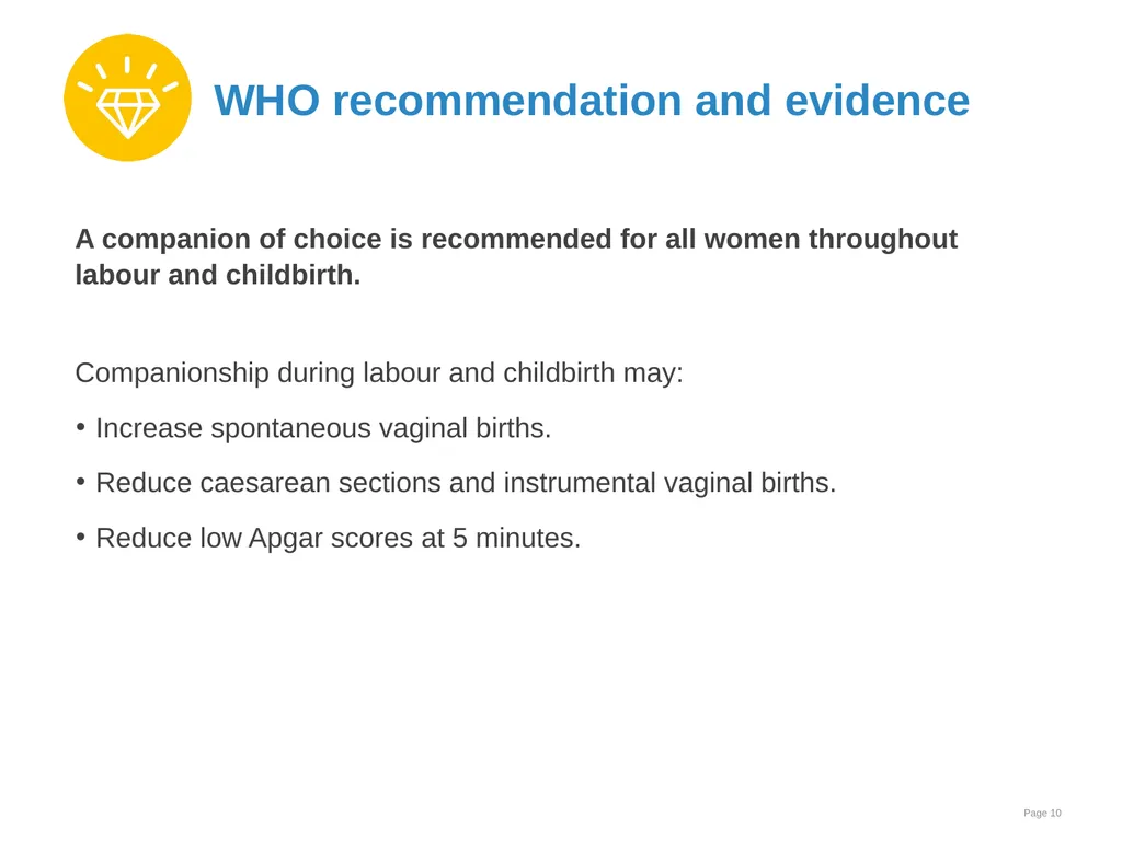 Preparation for birth Goal and learning outcomes - slide 10 of 25
