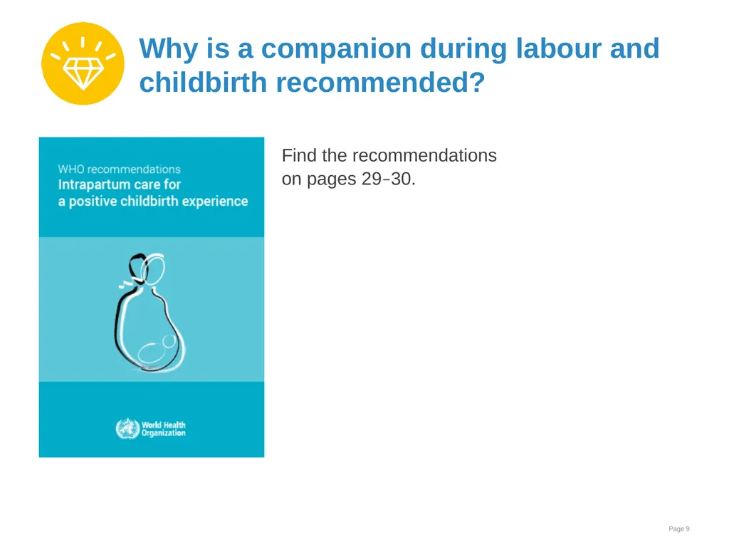 Preparation for birth Goal and learning outcomes - slide 9 of 25
