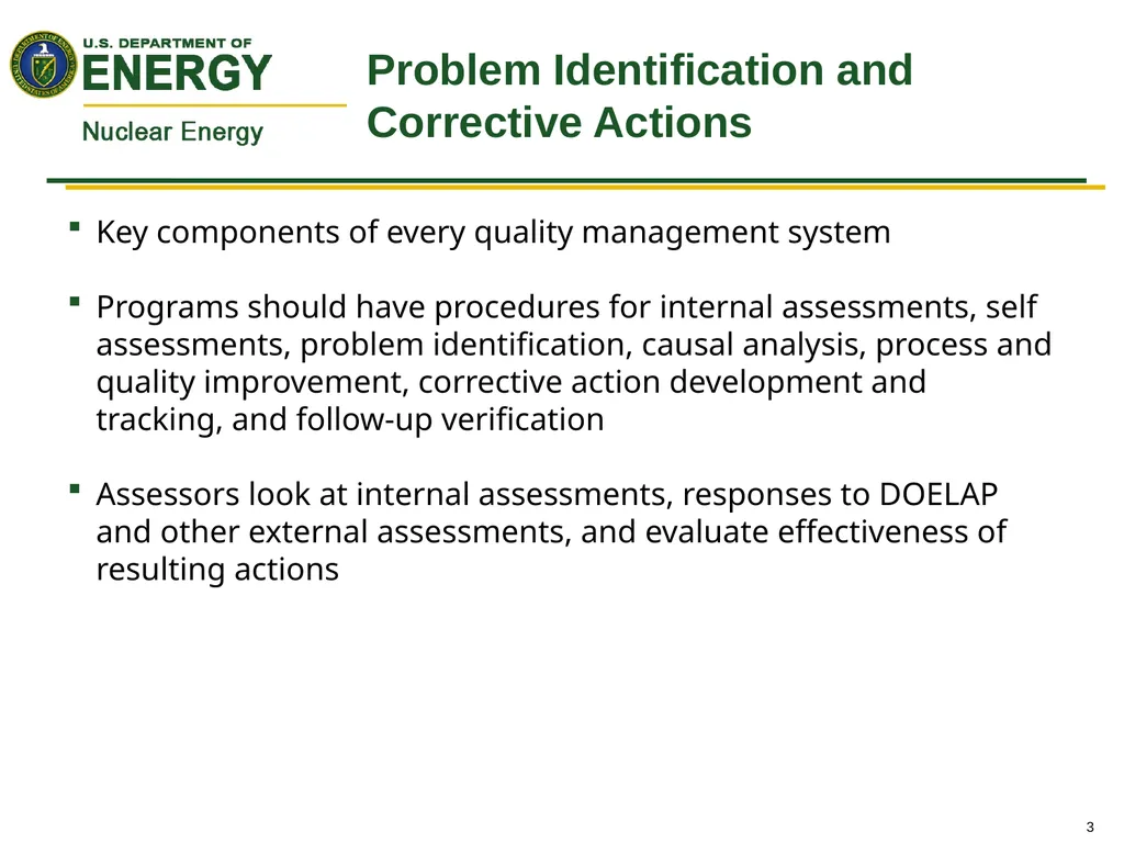 Assessing Quality Assurance Programs and - slide 3 of 23