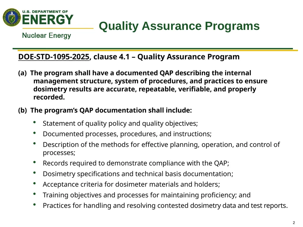 Assessing Quality Assurance Programs and - slide 2 of 23