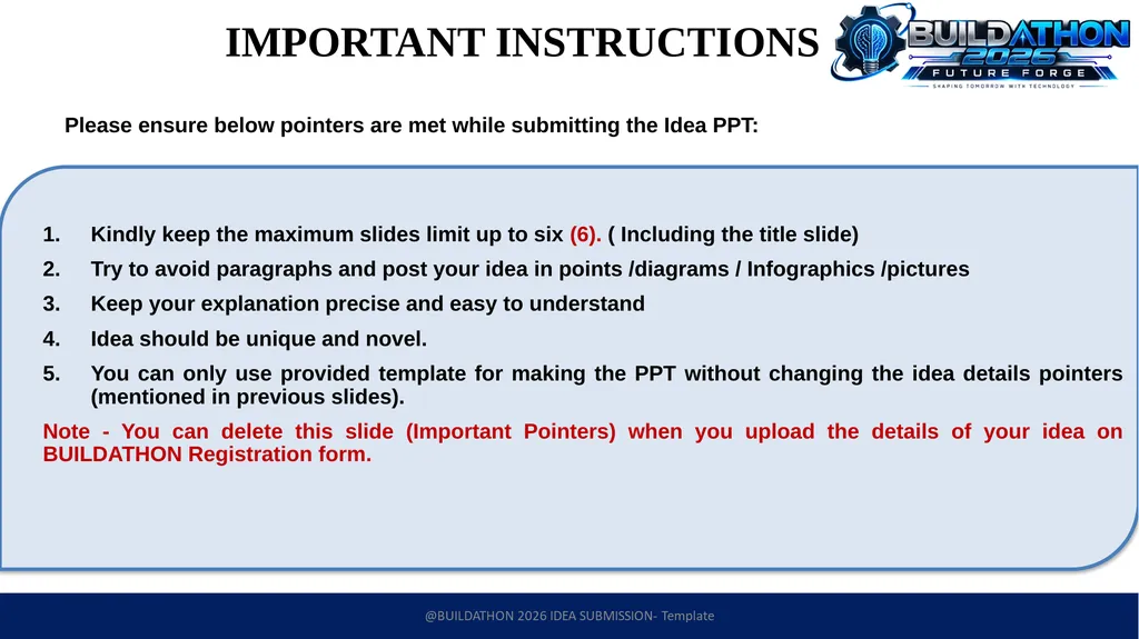 1 TITLE PAGE Problem Statement ID – Problem - slide 7 of 7