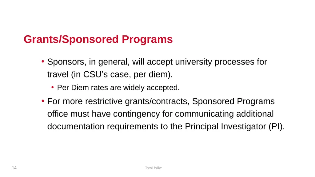 CSU Travel Policy Location Based Per Diem 1 2 - slide 14 of 23