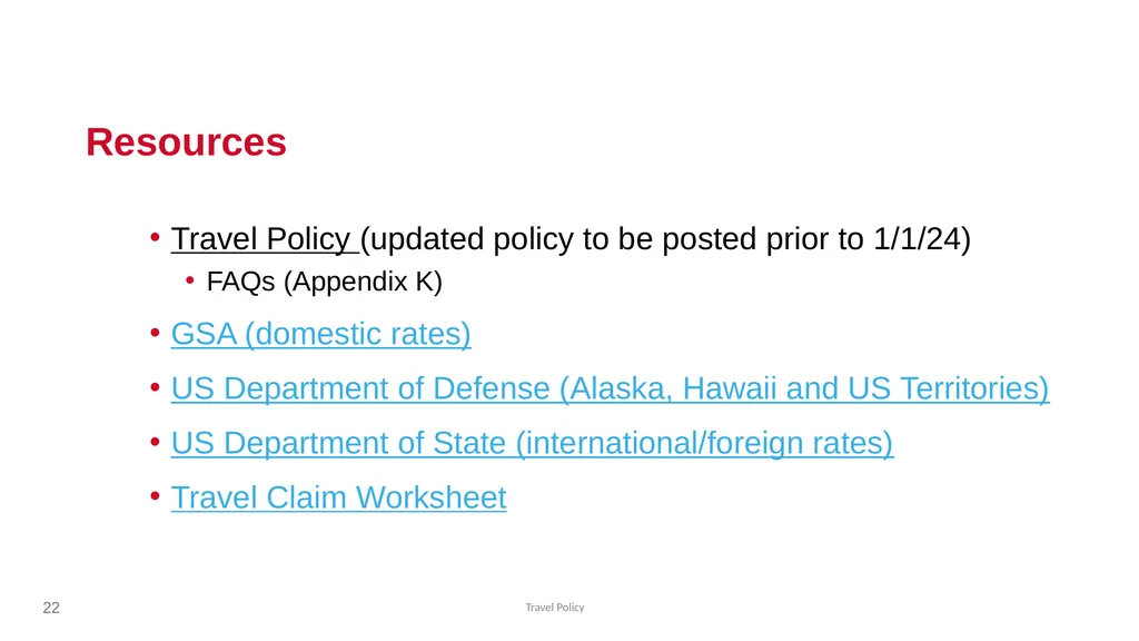 CSU Travel Policy Location Based Per Diem 1 2 - slide 22 of 23