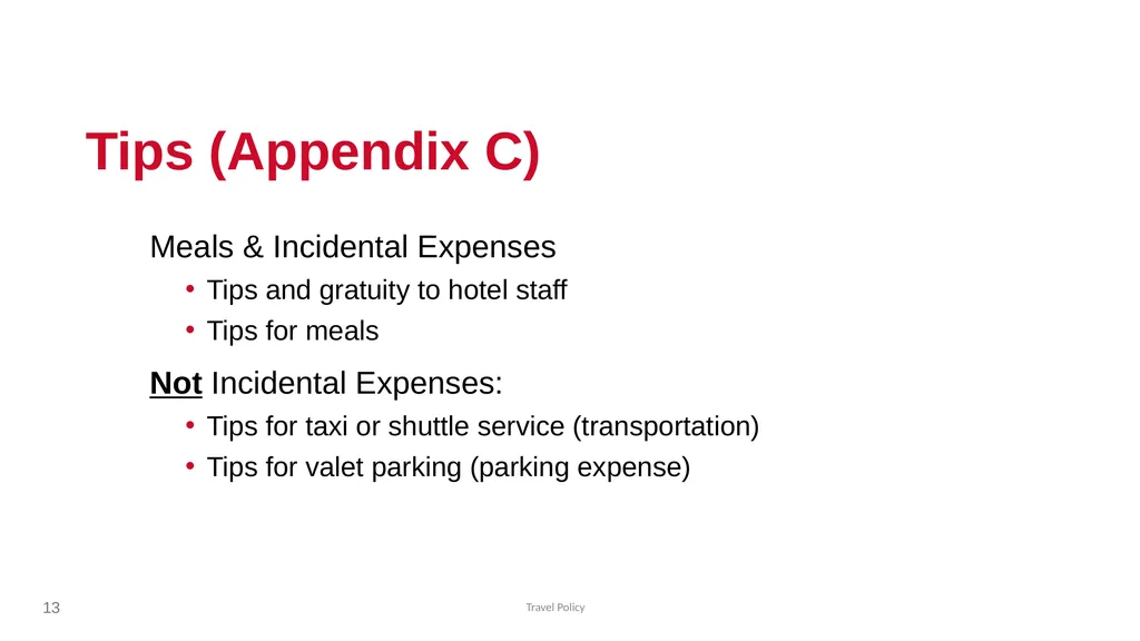 CSU Travel Policy Location Based Per Diem 1 2 - slide 13 of 23