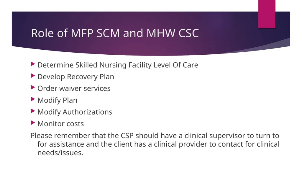 Community Support Person (CSP) Training CT Mental - slide 24 of 30