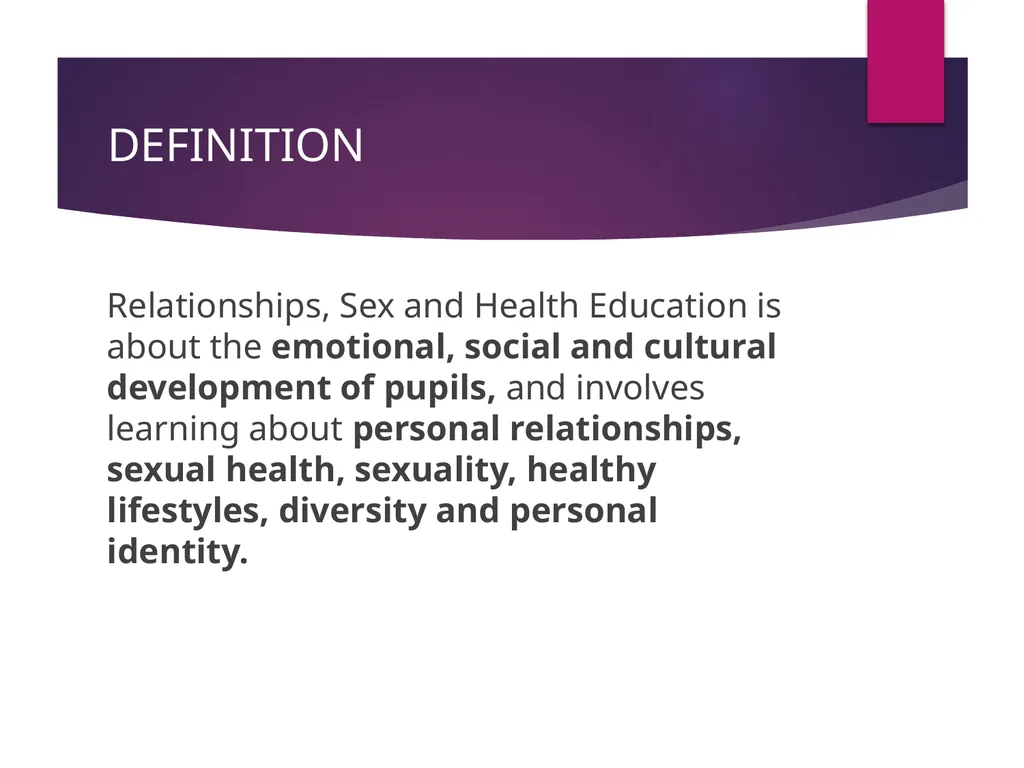 Relationships, Health and Sex Education in - slide 3 of 30