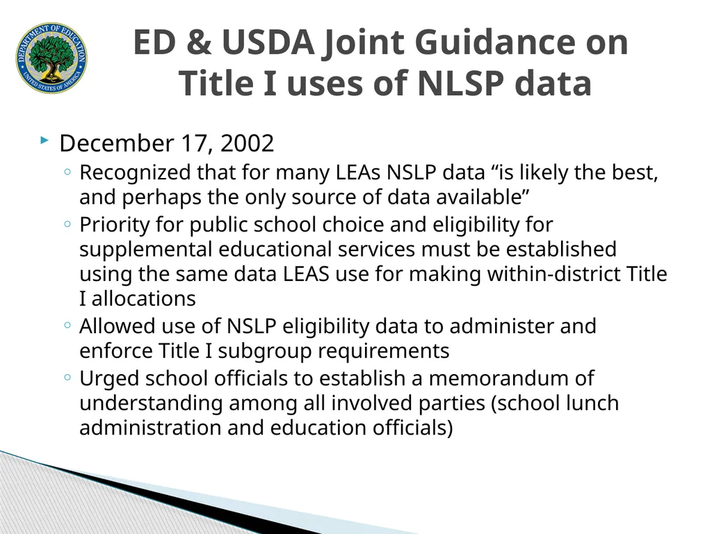 National School Lunch Program Tuesday, July 10, - slide 41 of 57