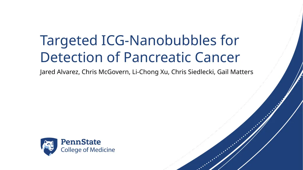 Targeted ICG-Nanobubbles for Detection of - slide 1 of 13
