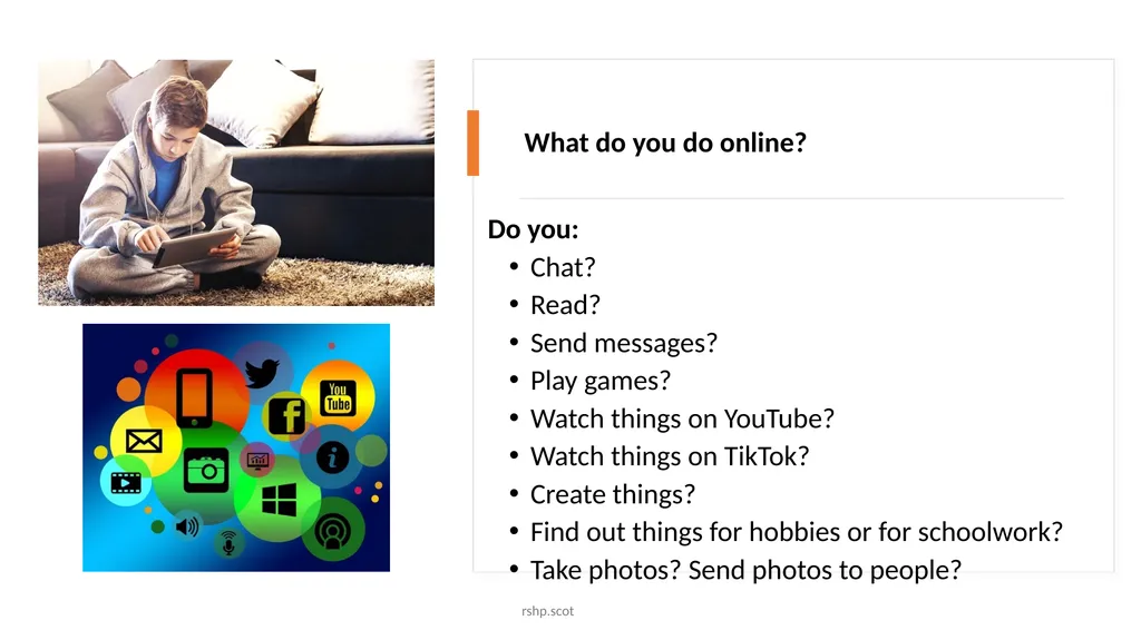 Safe and happy online I can discuss my online - slide 5 of 17