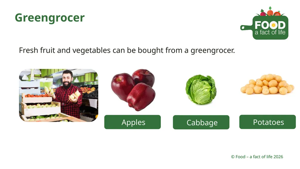 Shopping Different places you can buy food - slide 7 of 26