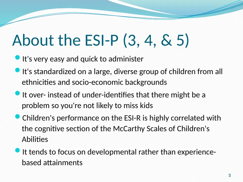 ESI-P Early Screening Inventory-Preschool - slide 5 of 20
