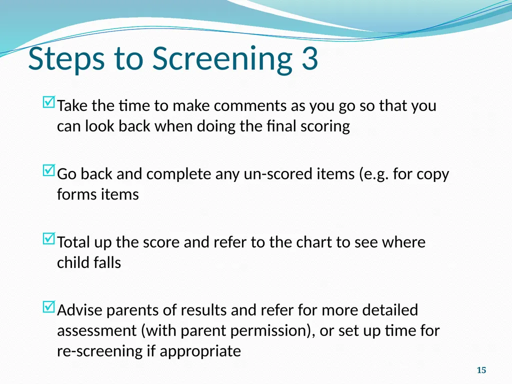 ESI-P Early Screening Inventory-Preschool - slide 15 of 20