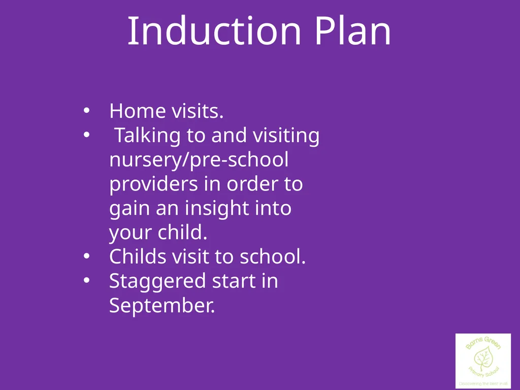 Reception for Parents Key Staff and their training - slide 6 of 10