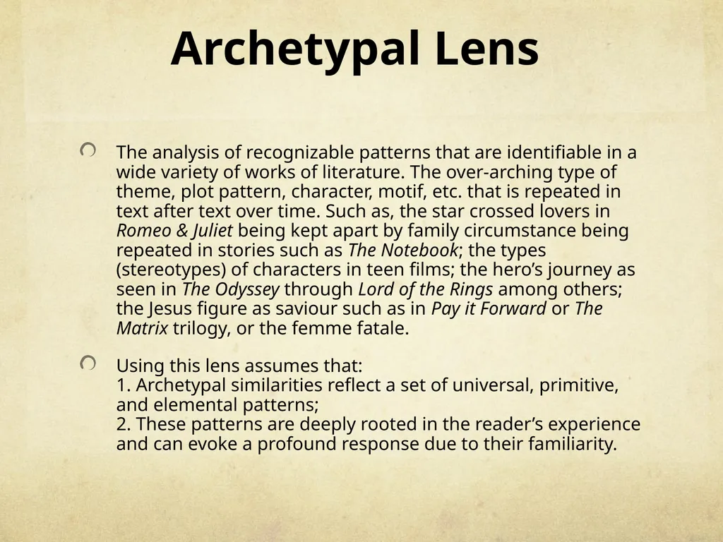 Literary Lenses: Interpreting Texts by Using - slide 34 of 37
