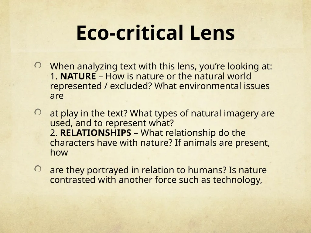 Literary Lenses: Interpreting Texts by Using - slide 27 of 37
