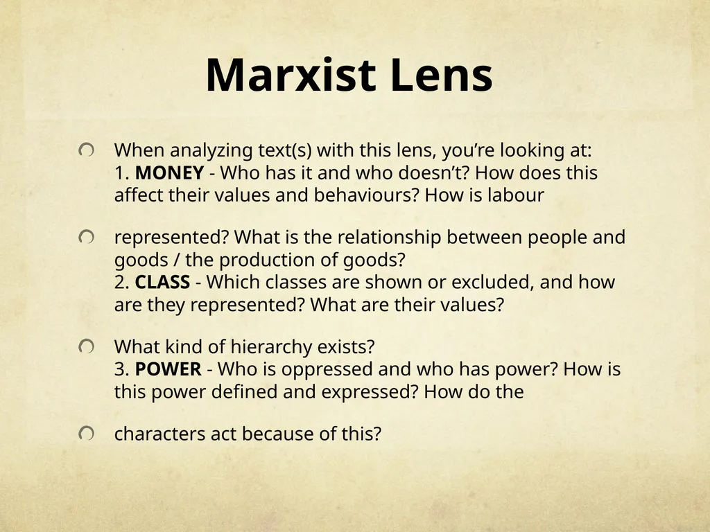 Literary Lenses: Interpreting Texts by Using - slide 24 of 37