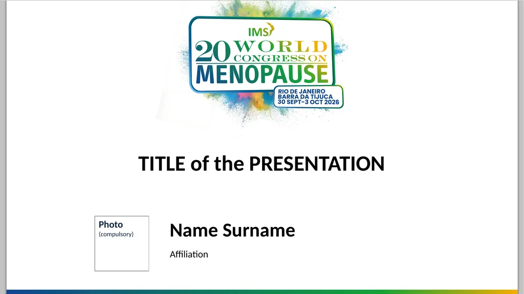 TITLE of the PRESENTATION Name Surname Affiliation - slide 1 of 2