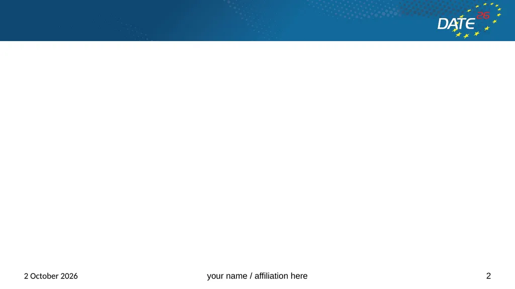 Logos are allowed on this page only! Name(s) and - slide 2 of 2