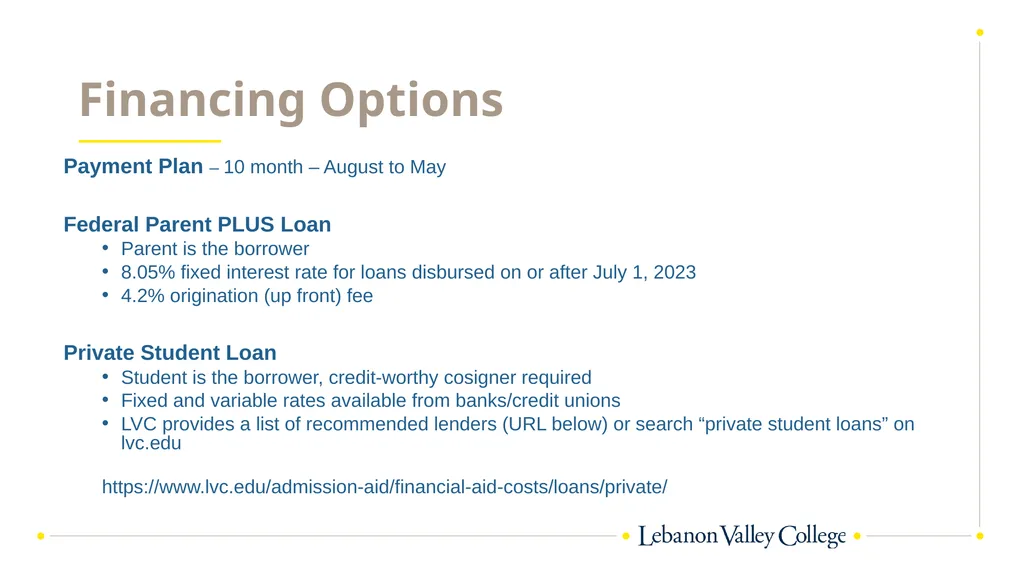Financial Aid & Billing Kendra Feigert, Director - slide 7 of 19