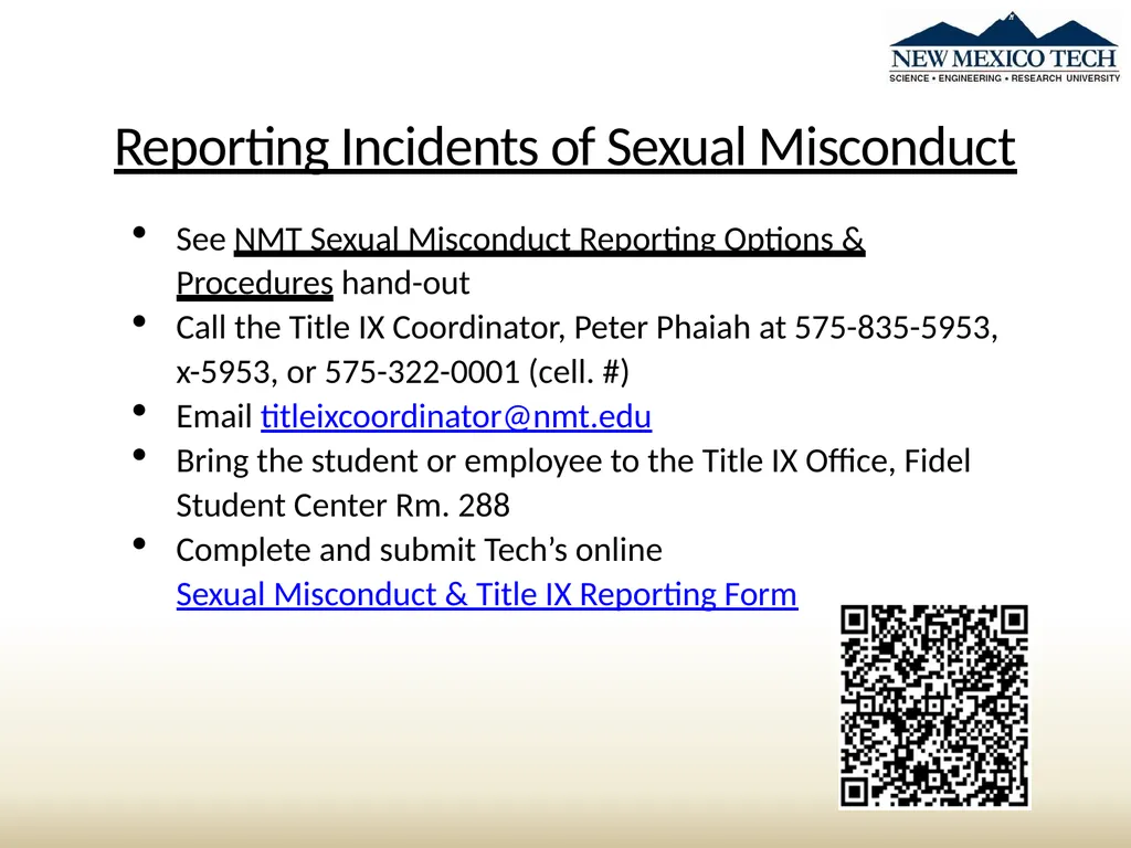 New Student Awareness Training Sexual Misconduct, - slide 17 of 28