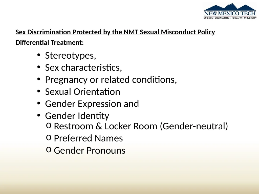 New Student Awareness Training Sexual Misconduct, - slide 18 of 28