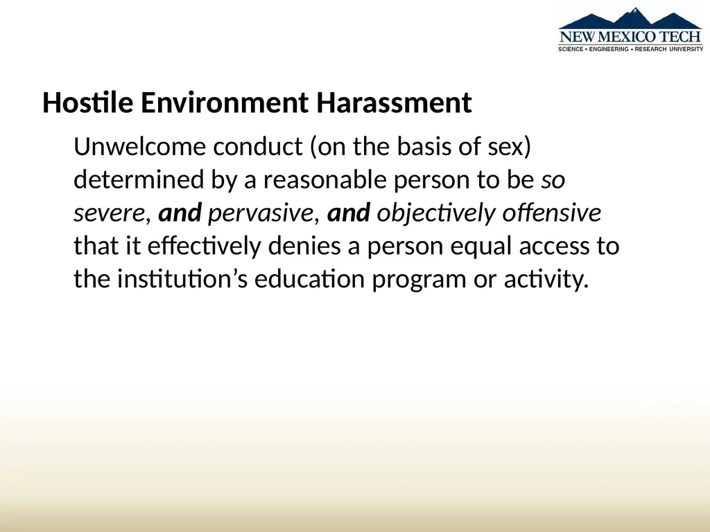 New Student Awareness Training Sexual Misconduct, - slide 11 of 28