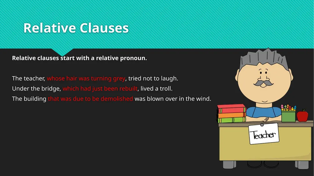 Relative Pronouns and Relative Clauses LO: To - slide 16 of 18