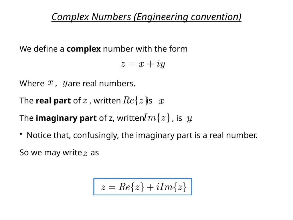 Complex Numbers and Phasors Outline Linear Systems - slide 13 of 29