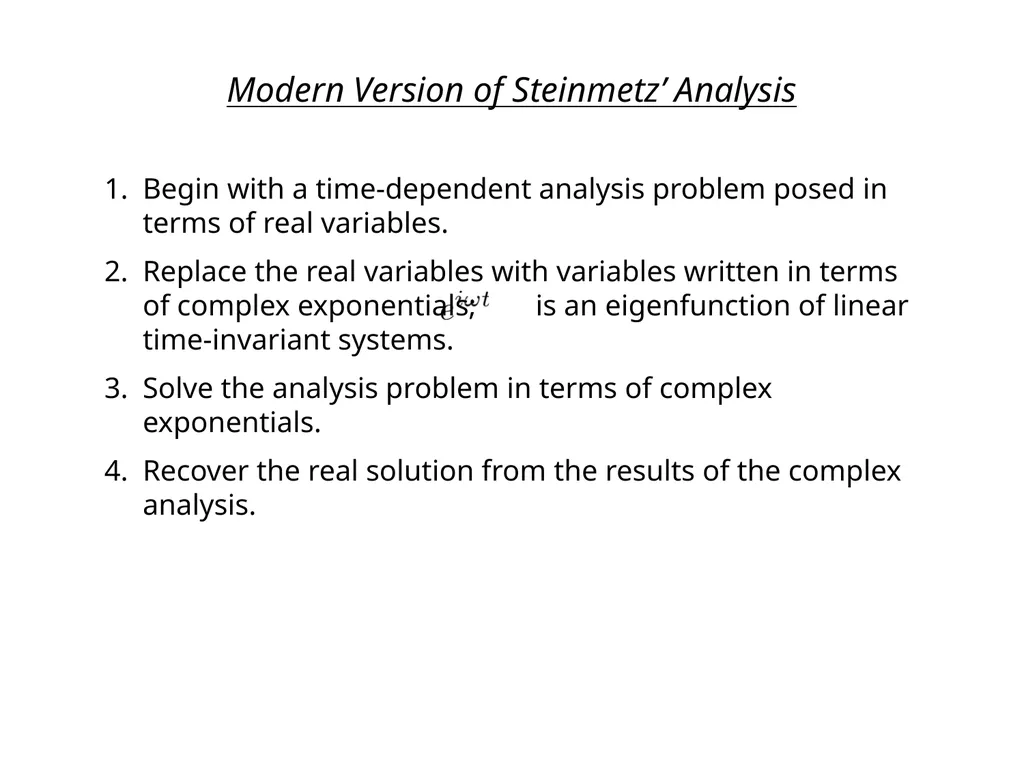Complex Numbers and Phasors Outline Linear Systems - slide 18 of 29