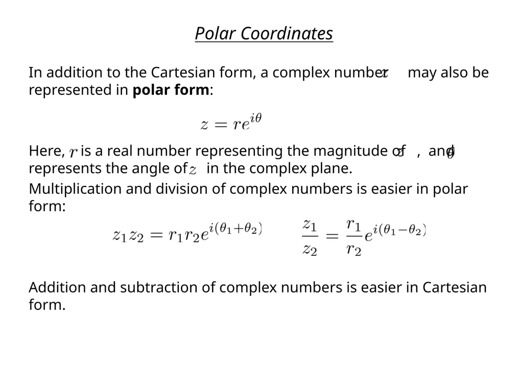 Complex Numbers and Phasors Outline Linear Systems - slide 15 of 29
