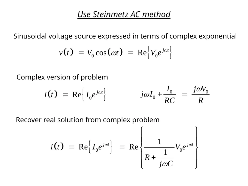 Complex Numbers and Phasors Outline Linear Systems - slide 20 of 29