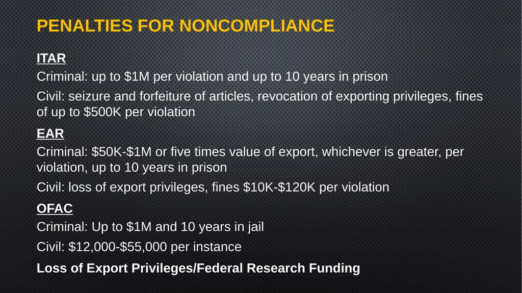 Export Controls Compliance What is the intent of - slide 3 of 16