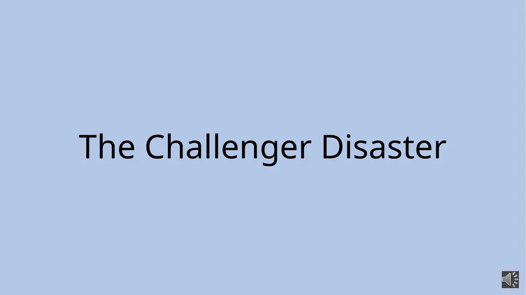 The Challenger Disaster January 28, 1986 The - slide 1 of 5