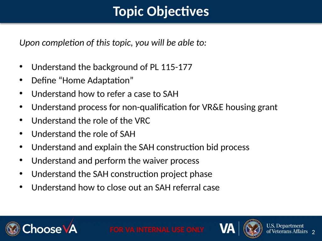 Veteran Readiness and Employment and Loan Guaranty - slide 2 of 13