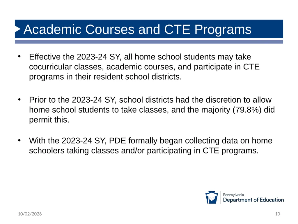 Home Education Program Statistics (Updated to - slide 10 of 12