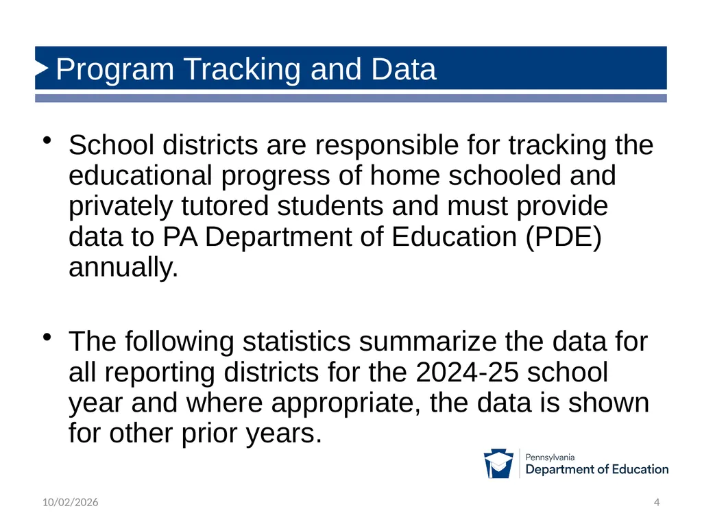 Home Education Program Statistics (Updated to - slide 4 of 12