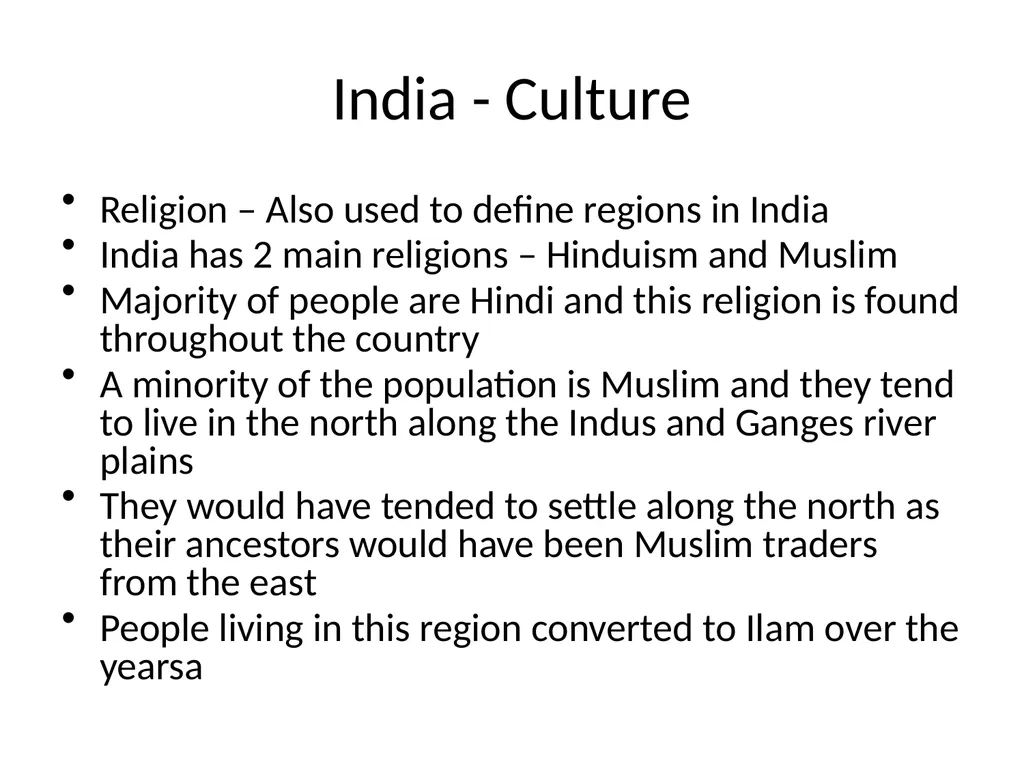 REGIONAL GEOGRAPHY Exam Topics Related to India - slide 6 of 34