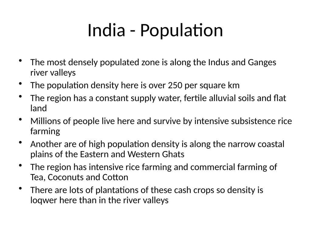 REGIONAL GEOGRAPHY Exam Topics Related to India - slide 32 of 34