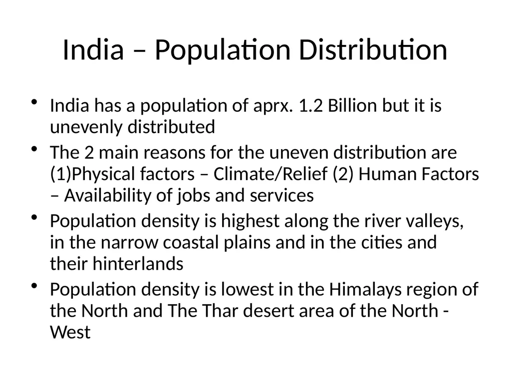 REGIONAL GEOGRAPHY Exam Topics Related to India - slide 31 of 34