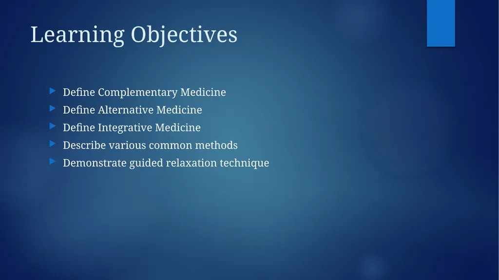 Complementary and Alternative Medicine (CAM) - slide 2 of 20