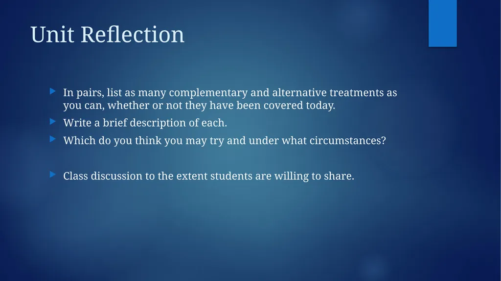 Complementary and Alternative Medicine (CAM) - slide 20 of 20