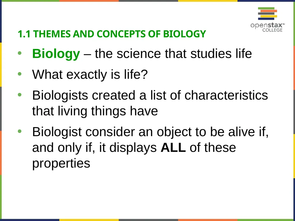 Concepts of Biology Chapter 1 INTRODUCTION TO - slide 3 of 45