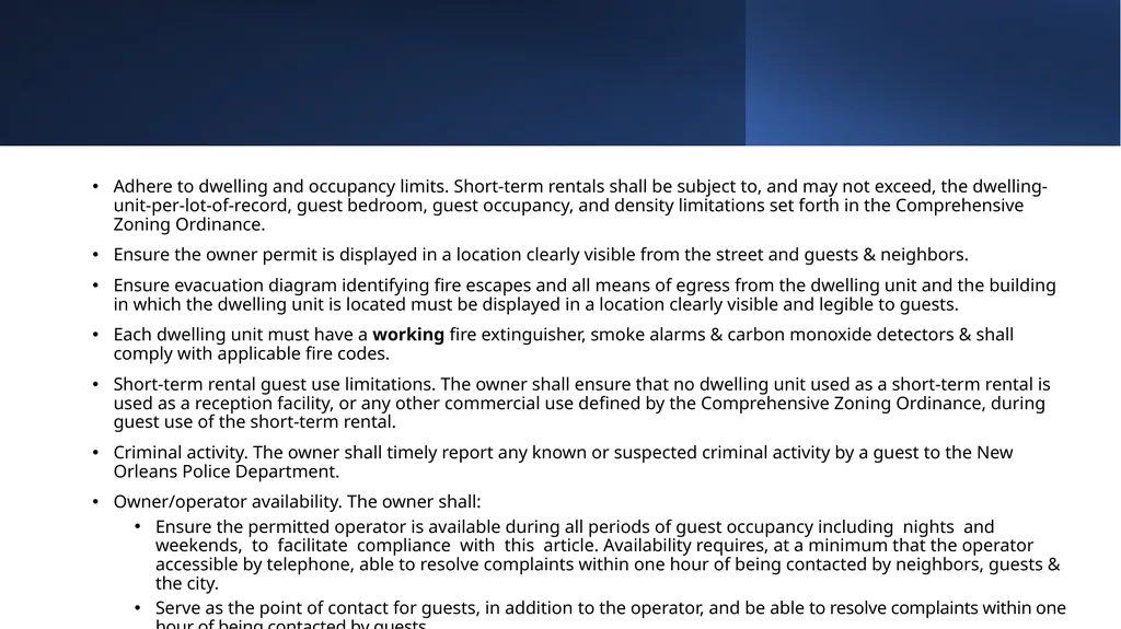 Non-Commercial Short-Term Rental Application - slide 51 of 58